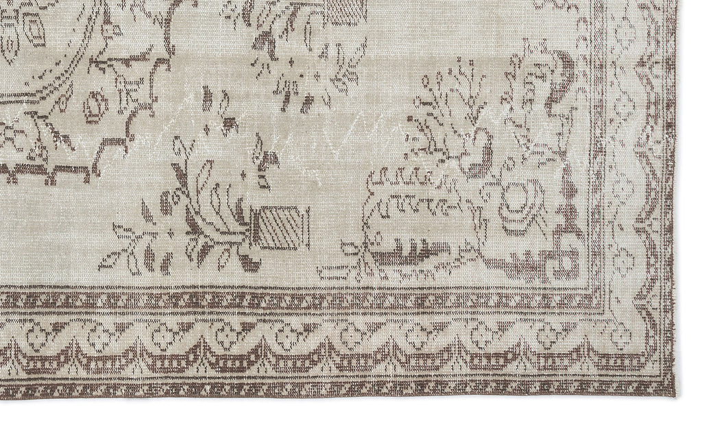 Beige Over Dyed Vintage Rug 5'11'' x 9'9'' ft 180 x 297 cm