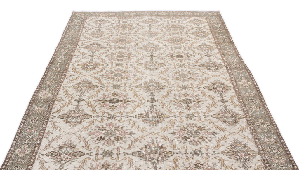 Beige Over Dyed Vintage Rug 6'1'' x 10'0'' ft 185 x 305 cm