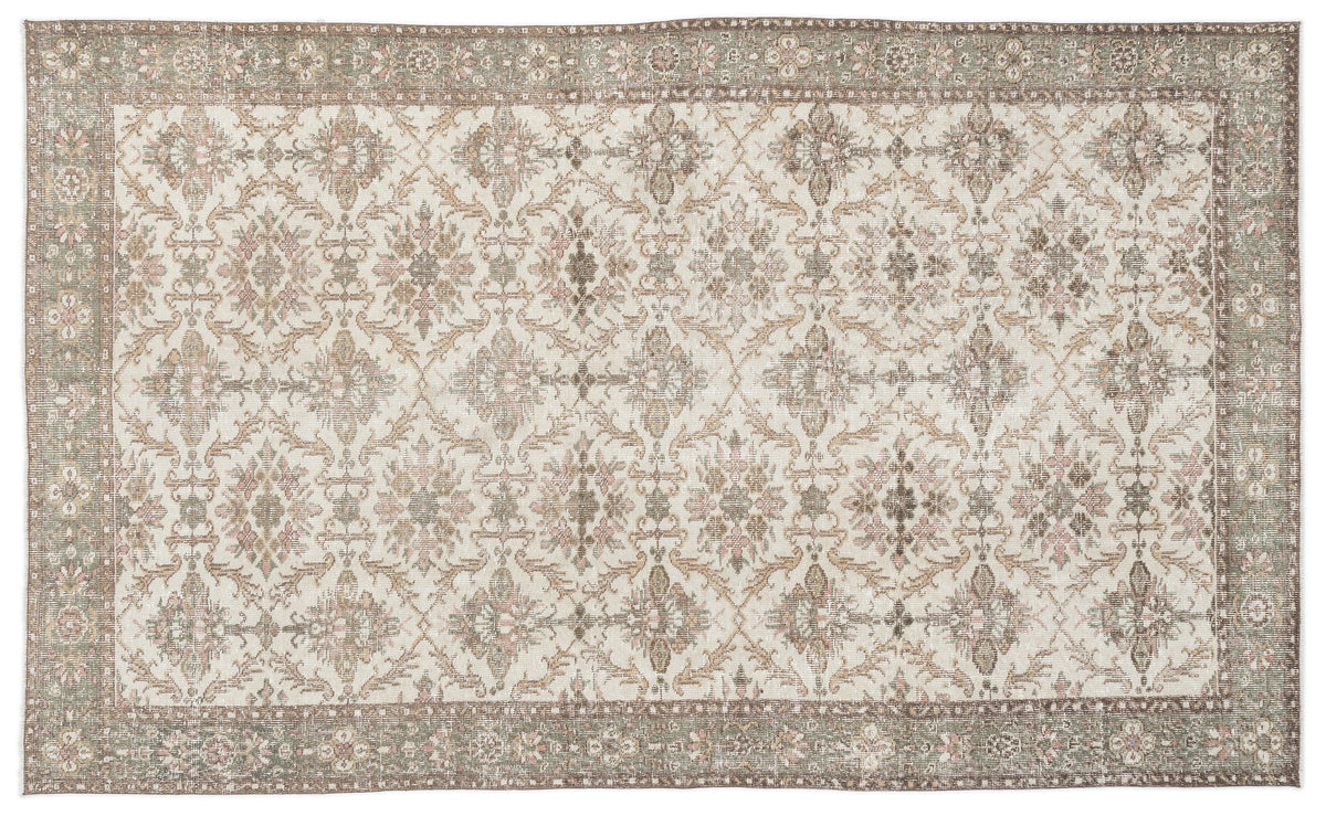 Beige Over Dyed Vintage Rug 6&#39;1&#39;&#39; x 10&#39;0&#39;&#39; ft 185 x 305 cm