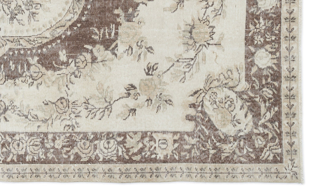 Beige Over Dyed Vintage Rug 5'6'' x 8'11'' ft 167 x 273 cm