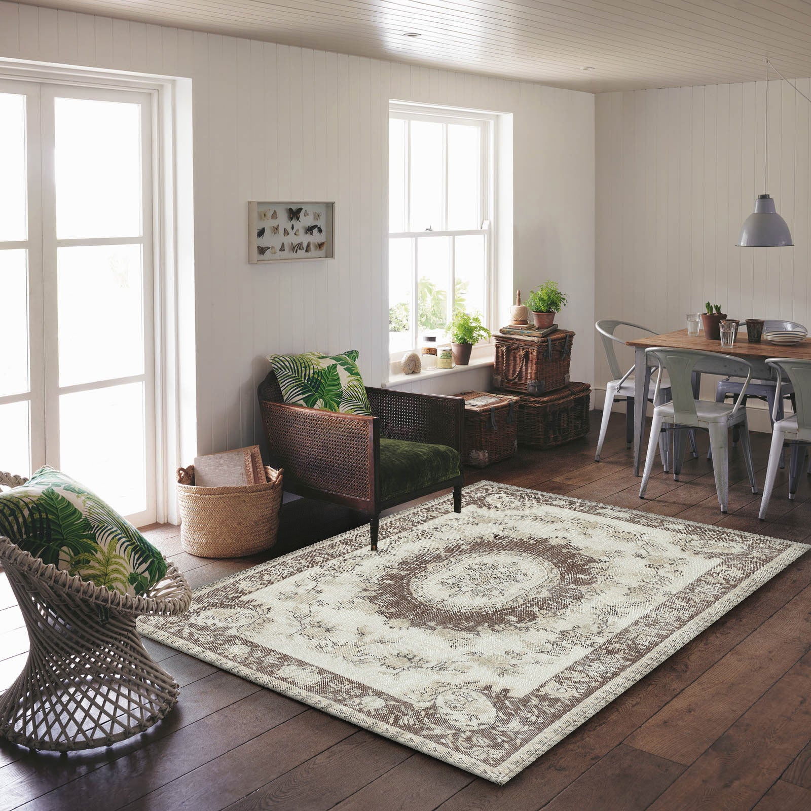 Beige Over Dyed Rug | Traditional Design Rug | Turkish Rug | Hand Weaving Rug  | Bedroom Rug | Wool Rug | Vintage Rug | Patterned Rug | Retro Rug | Naturel Rug  | Boho Rug I  5'6'' x 8'11'' ft 167 x 273 cm