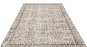 Beige Over Dyed Vintage Rug 5'12'' x 9'3'' ft 182 x 282 cm