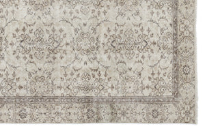 Beige Over Dyed Vintage Rug 5'12'' x 9'3'' ft 182 x 282 cm