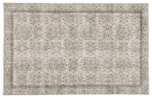 Beige Over Dyed Vintage Rug 5'12'' x 9'3'' ft 182 x 282 cm