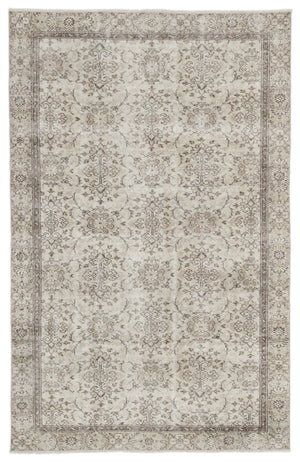 Beige Over Dyed Vintage Rug 5'12'' x 9'3'' ft 182 x 282 cm