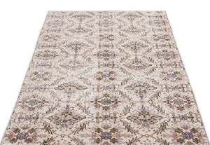 Retro Over Dyed Vintage Rug 3'9'' x 7'3'' ft 114 x 221 cm