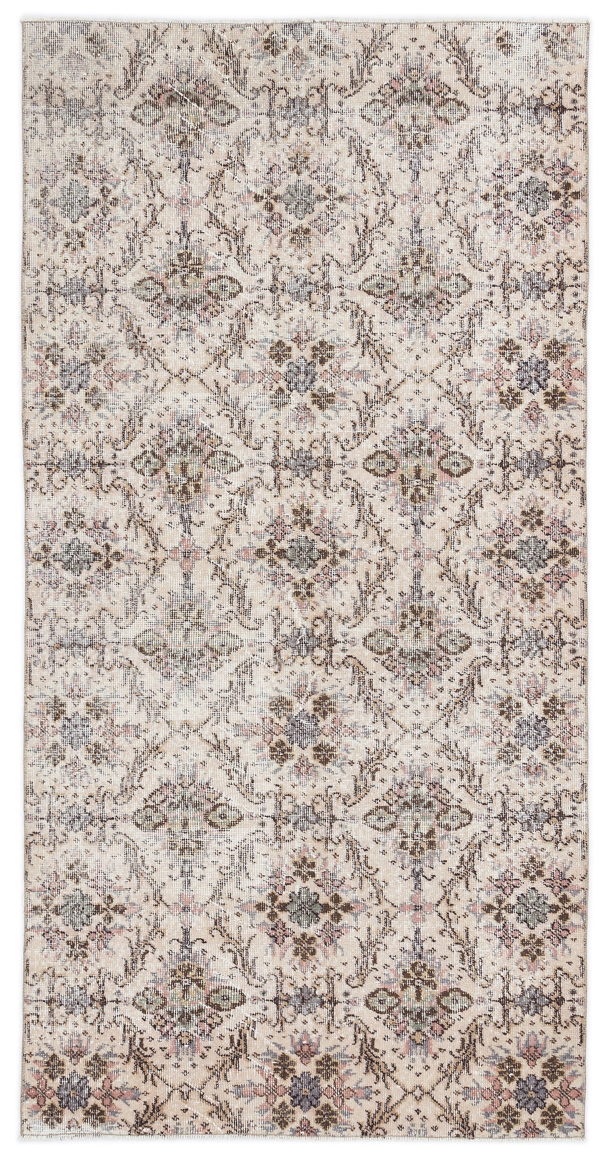 Retro Over Dyed Vintage Rug 3&#39;9&#39;&#39; x 7&#39;3&#39;&#39; ft 114 x 221 cm