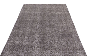 Gray Over Dyed Vintage Rug 4'10'' x 8'6'' ft 147 x 258 cm