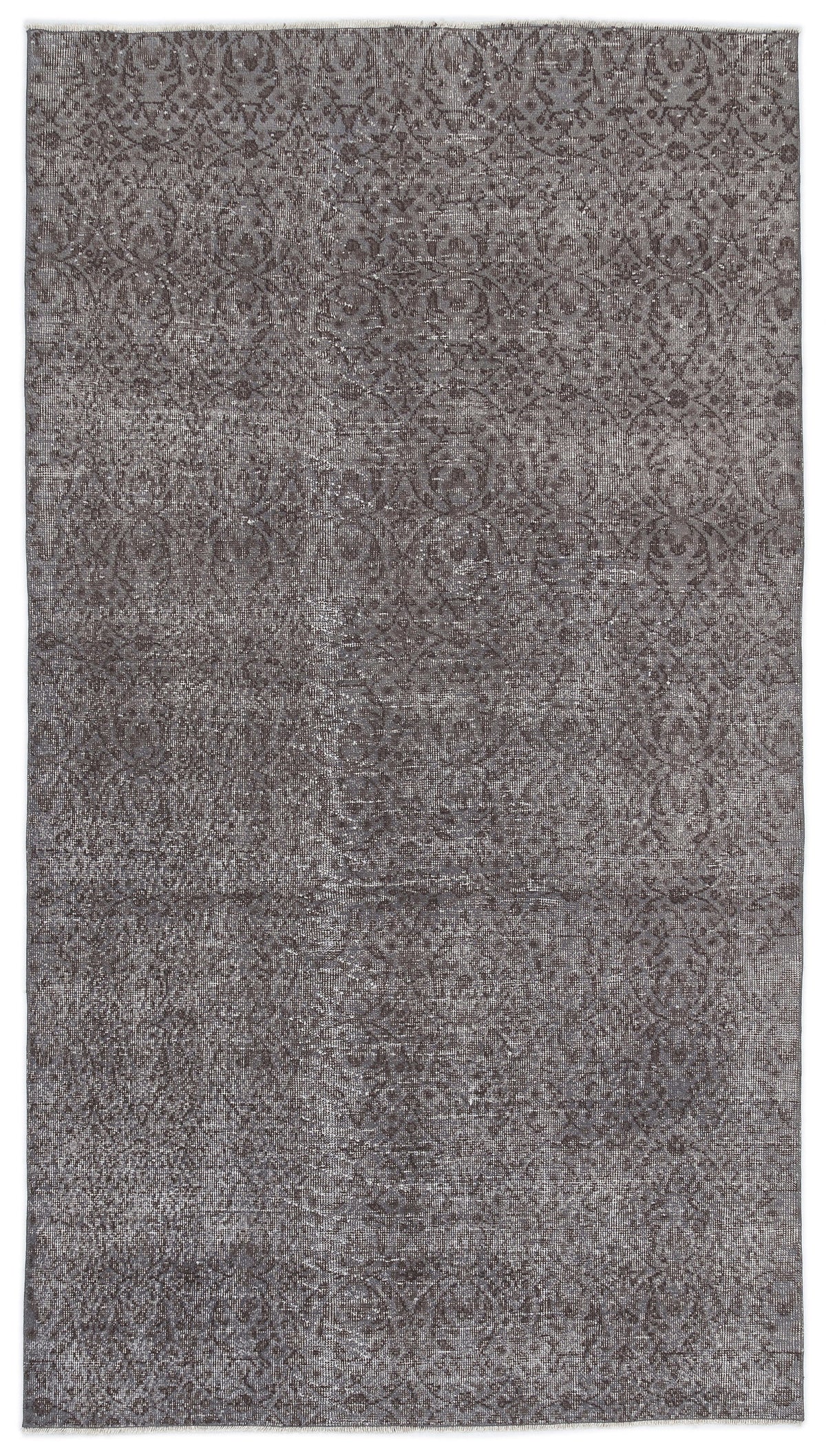 Gray Over Dyed Vintage Rug 4&#39;10&#39;&#39; x 8&#39;6&#39;&#39; ft 147 x 258 cm