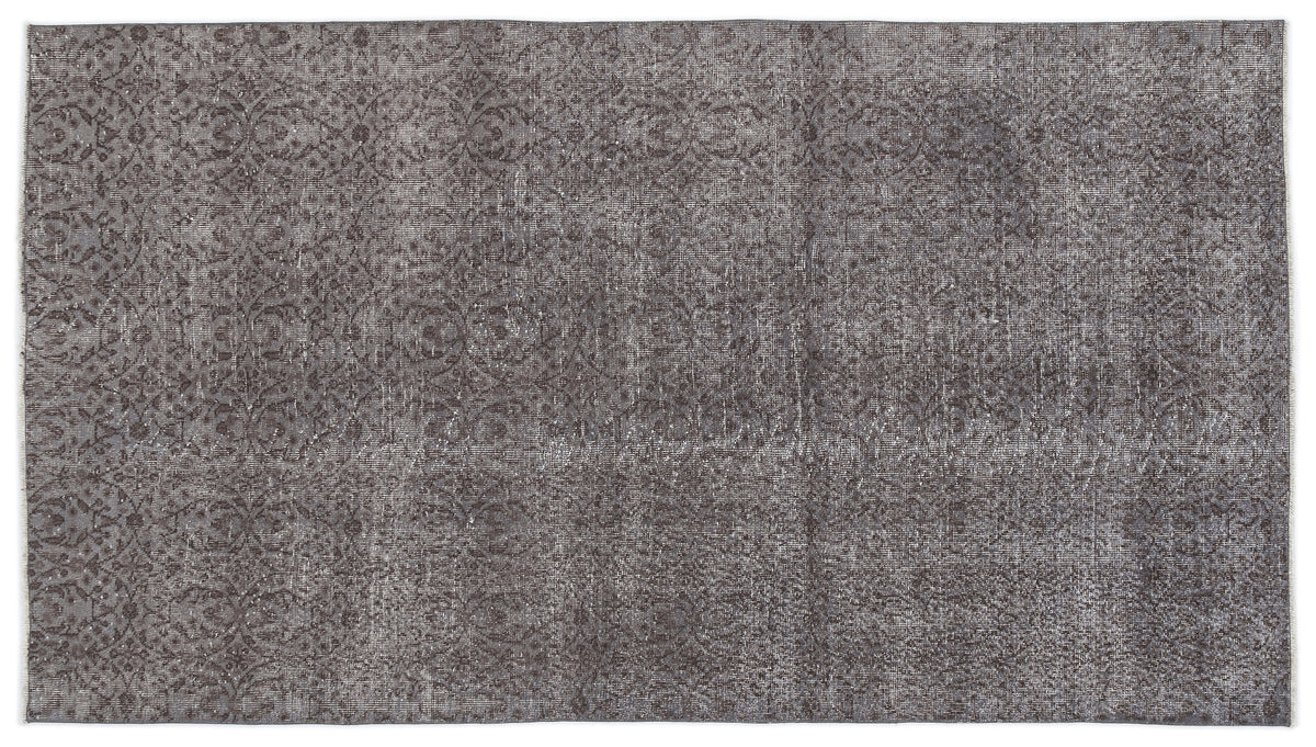Gray Over Dyed Vintage Rug 4&#39;10&#39;&#39; x 8&#39;6&#39;&#39; ft 147 x 258 cm