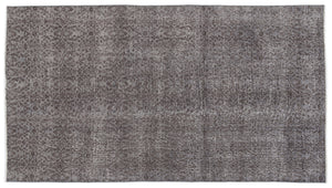 Gray Over Dyed Vintage Rug 4'10'' x 8'6'' ft 147 x 258 cm