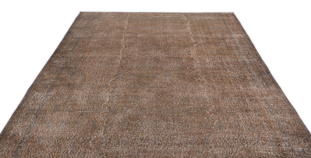 Brown Over Dyed Vintage Rug 7'1'' x 10'5'' ft 216 x 317 cm