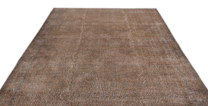 Brown Over Dyed Vintage Rug 7'1'' x 10'5'' ft 216 x 317 cm