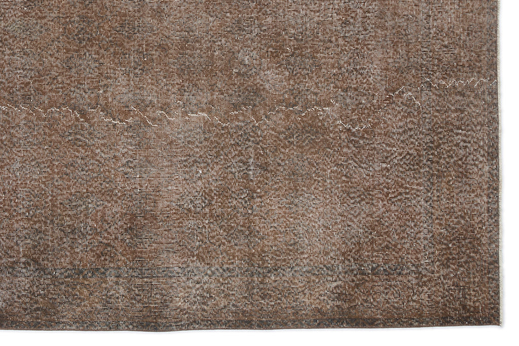 Brown Over Dyed Vintage Rug 7'1'' x 10'5'' ft 216 x 317 cm