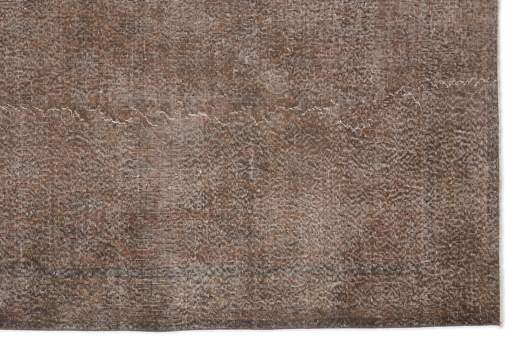 Brown Over Dyed Vintage Rug 7'1'' x 10'5'' ft 216 x 317 cm