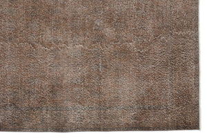 Brown Over Dyed Vintage Rug 7'1'' x 10'5'' ft 216 x 317 cm