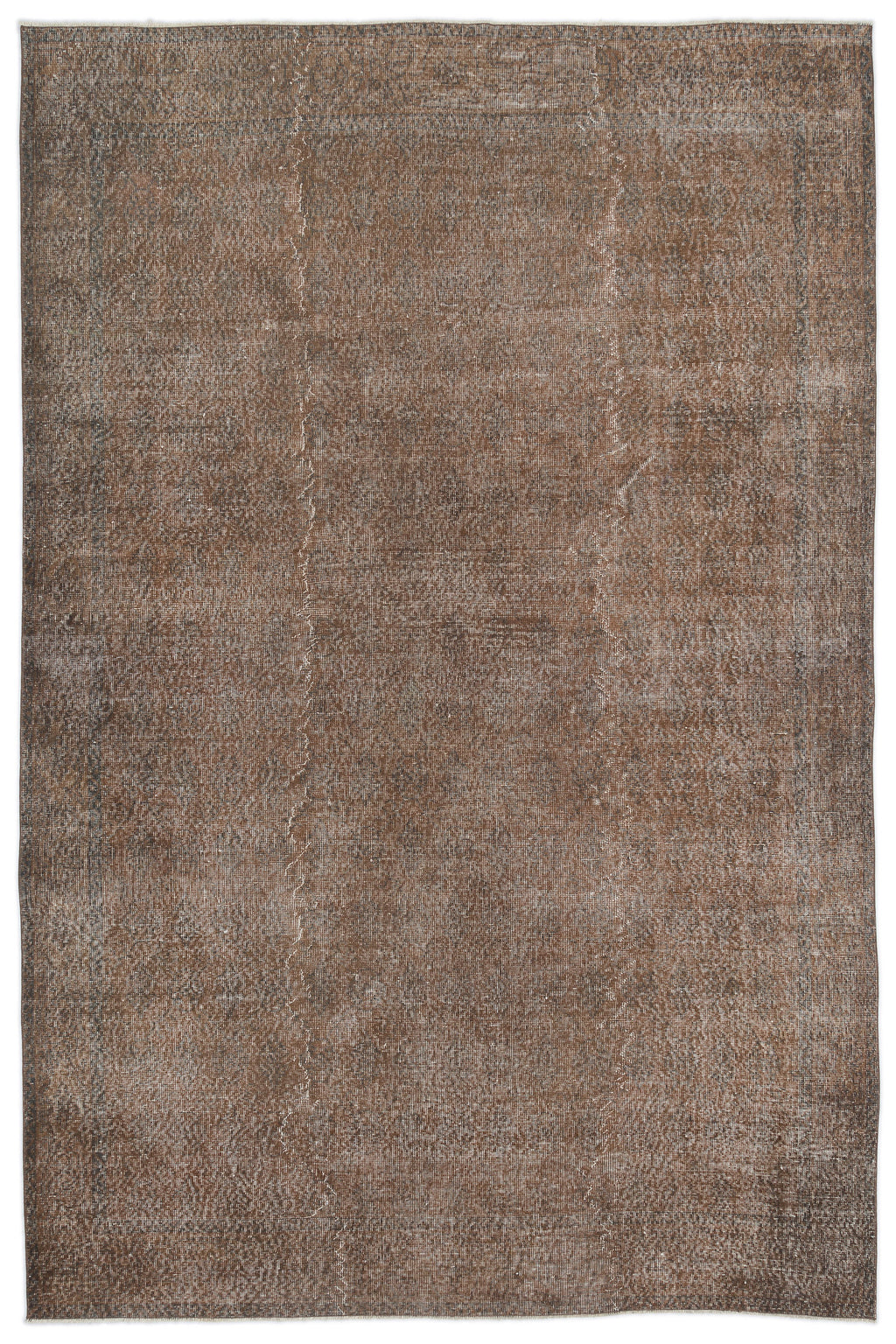 Brown Over Dyed Vintage Rug 7'1'' x 10'5'' ft 216 x 317 cm