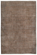 Brown Over Dyed Vintage Rug 7'1'' x 10'5'' ft 216 x 317 cm