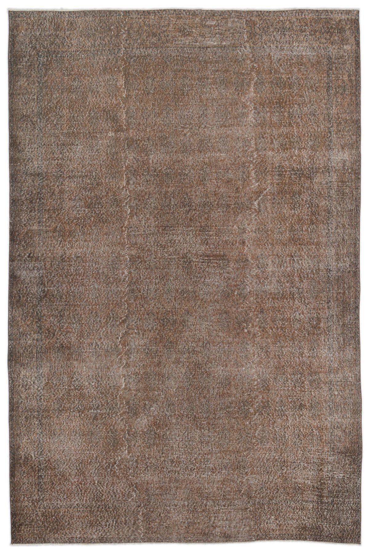 Brown Over Dyed Vintage Rug 7'1'' x 10'5'' ft 216 x 317 cm