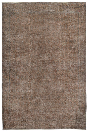 Brown Over Dyed Vintage Rug 7'1'' x 10'5'' ft 216 x 317 cm