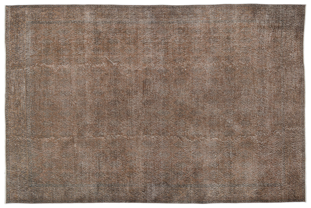 Brown Over Dyed Vintage Rug 7'1'' x 10'5'' ft 216 x 317 cm