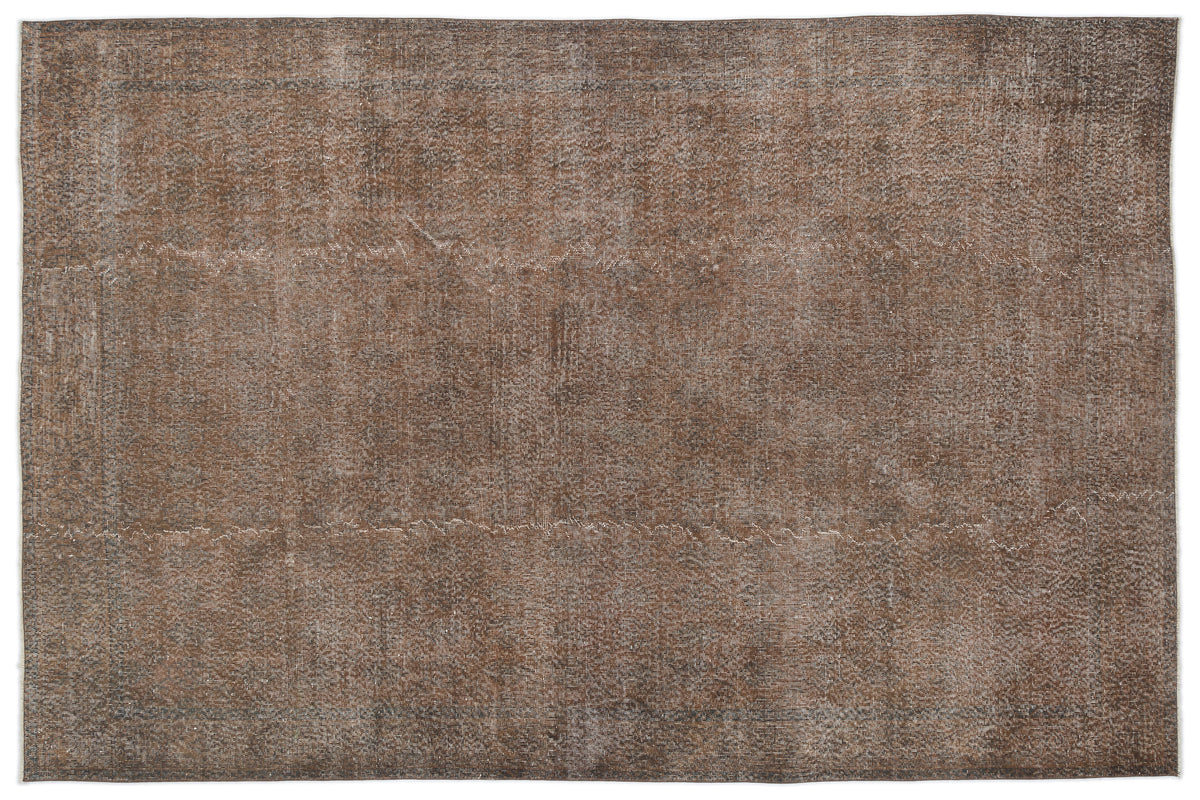 Brown Over Dyed Vintage Rug 7'1'' x 10'5'' ft 216 x 317 cm