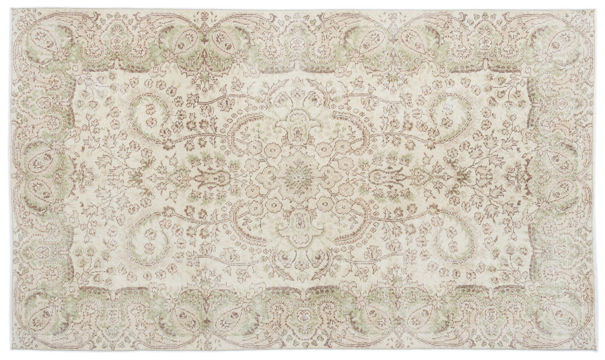 Beige Over Dyed Vintage Rug 5&#39;5&#39;&#39; x 9&#39;4&#39;&#39; ft 166 x 284 cm