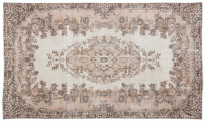 Beige Over Dyed Vintage Rug 5'9'' x 9'10'' ft 176 x 300 cm