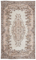 Beige Over Dyed Vintage Rug 5'9'' x 9'10'' ft 176 x 300 cm
