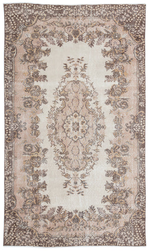 Beige Over Dyed Vintage Rug 5'9'' x 9'10'' ft 176 x 300 cm