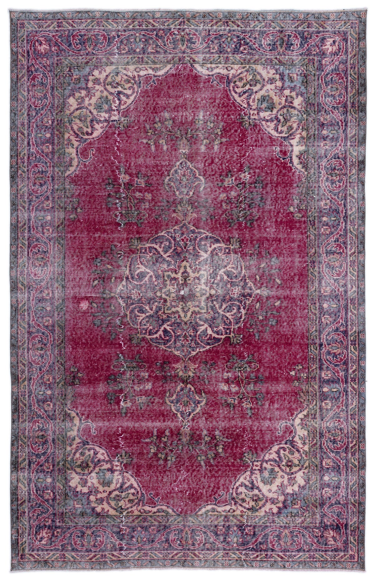 Naturel Over Dyed Vintage Rug 5&#39;11&#39;&#39; x 9&#39;3&#39;&#39; ft 181 x 281 cm