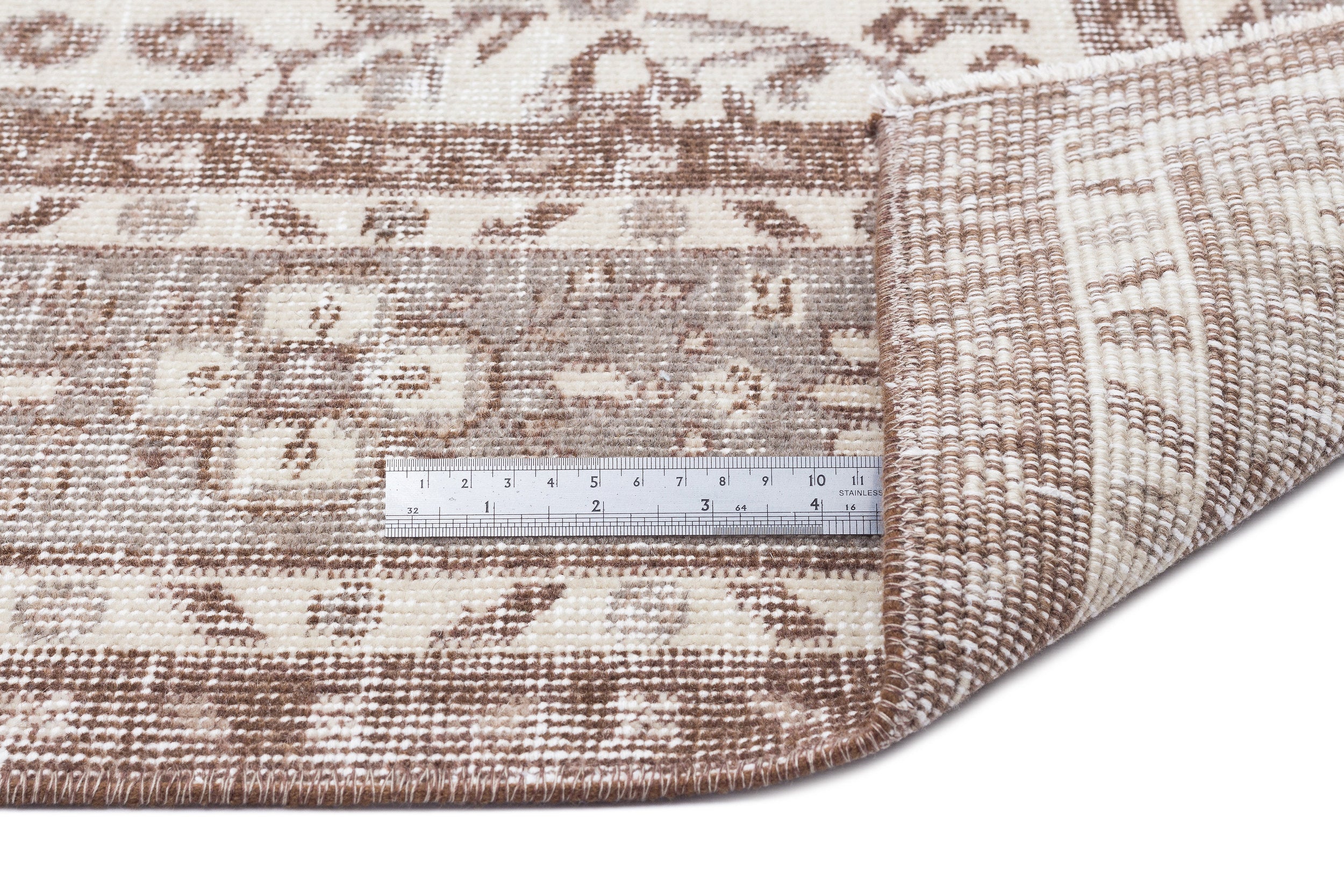 Beige Over Dyed Vintage Rug 5'9'' x 8'11'' ft 176 x 272 cm