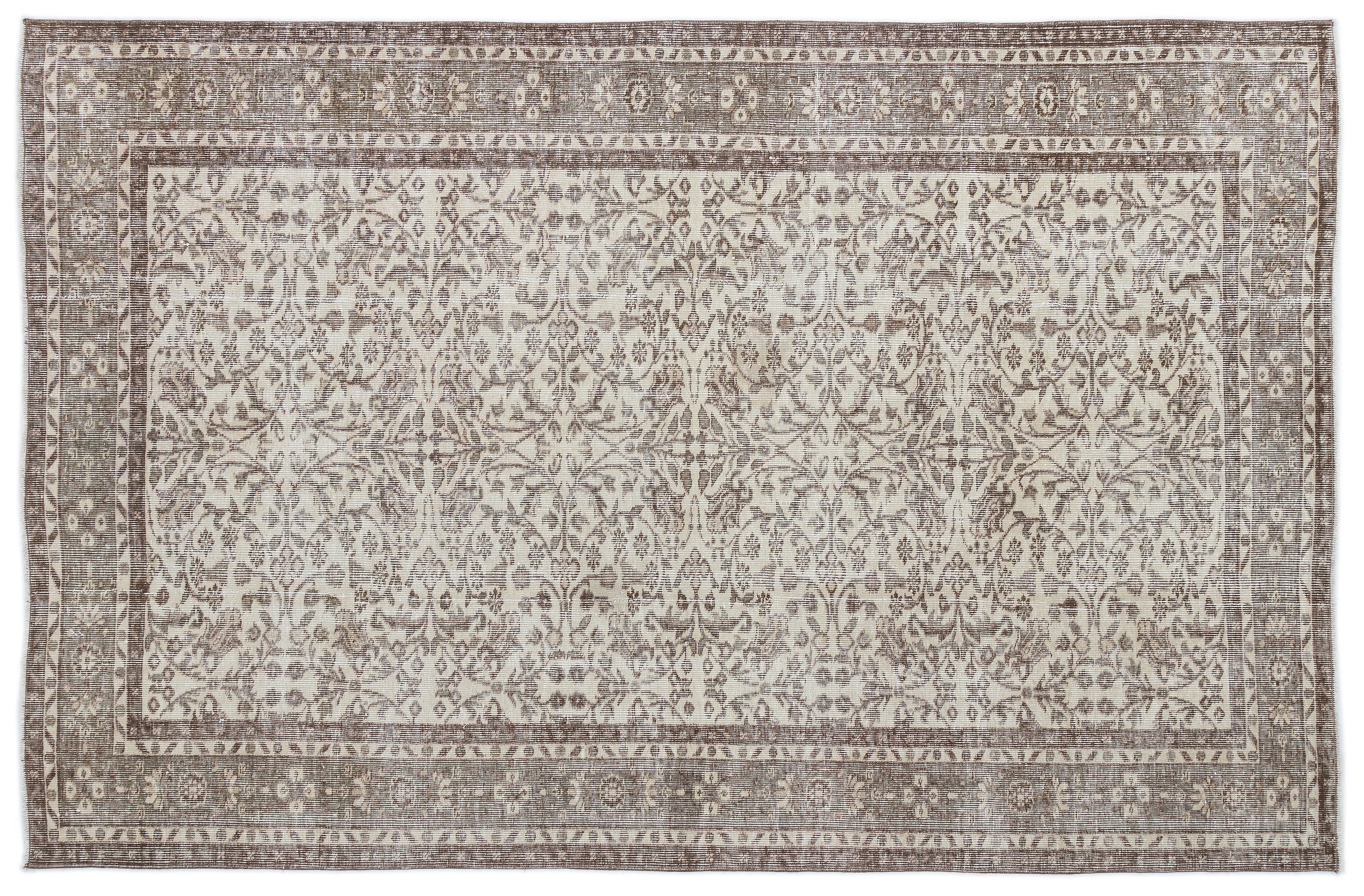 Beige Over Dyed Vintage Rug 5'9'' x 8'11'' ft 176 x 272 cm
