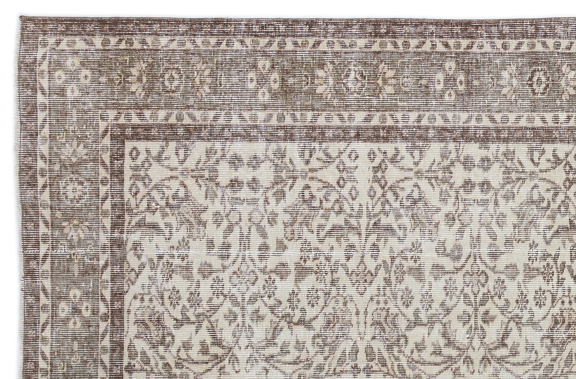 Beige Over Dyed Vintage Rug 5'9'' x 8'11'' ft 176 x 272 cm