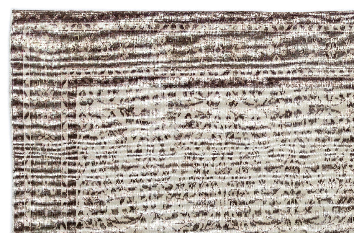 Beige Over Dyed Vintage Rug 5&#39;9&#39;&#39; x 8&#39;11&#39;&#39; ft 176 x 272 cm
