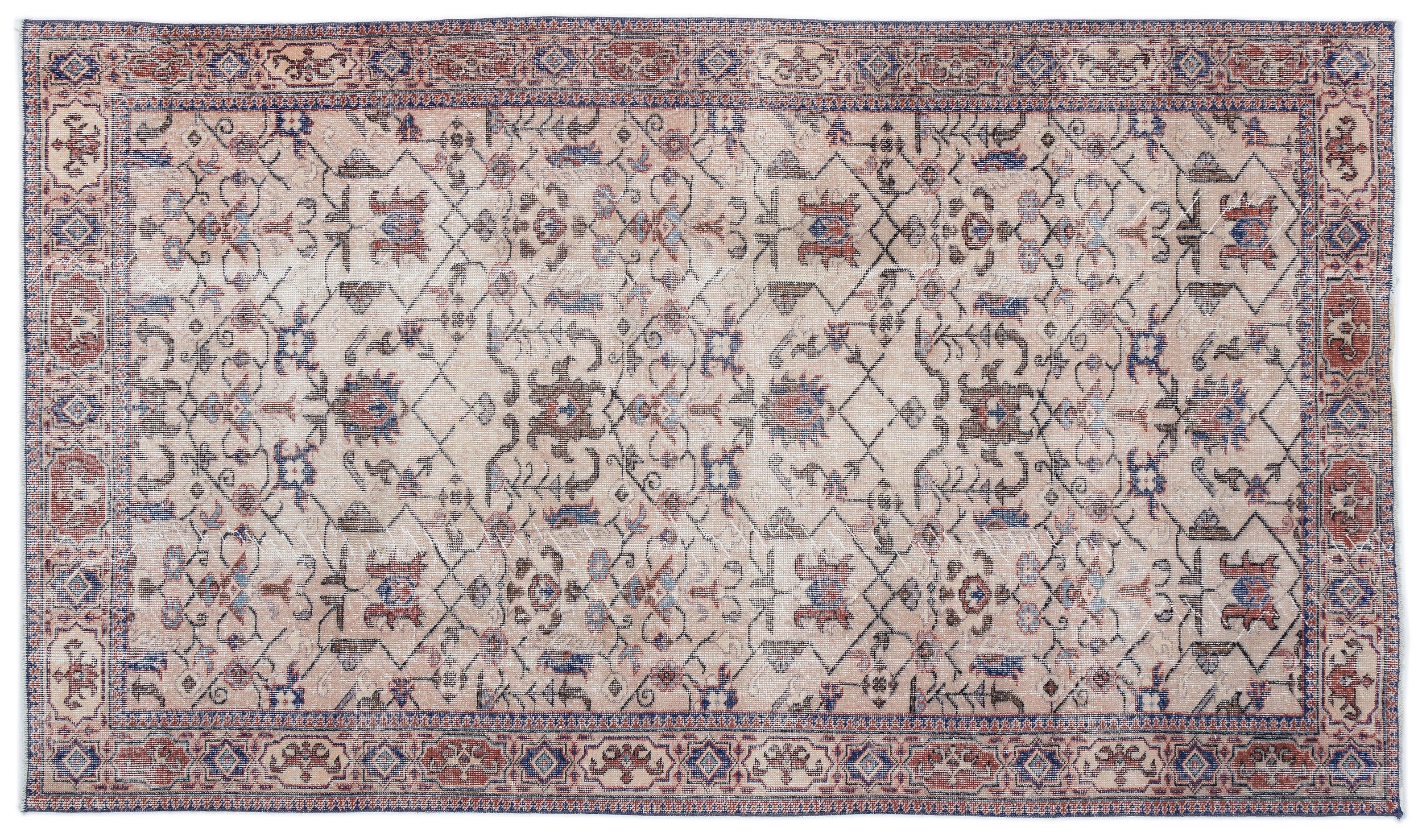 Naturel Over Dyed Vintage Rug 5'7'' x 9'7'' ft 170 x 293 cm