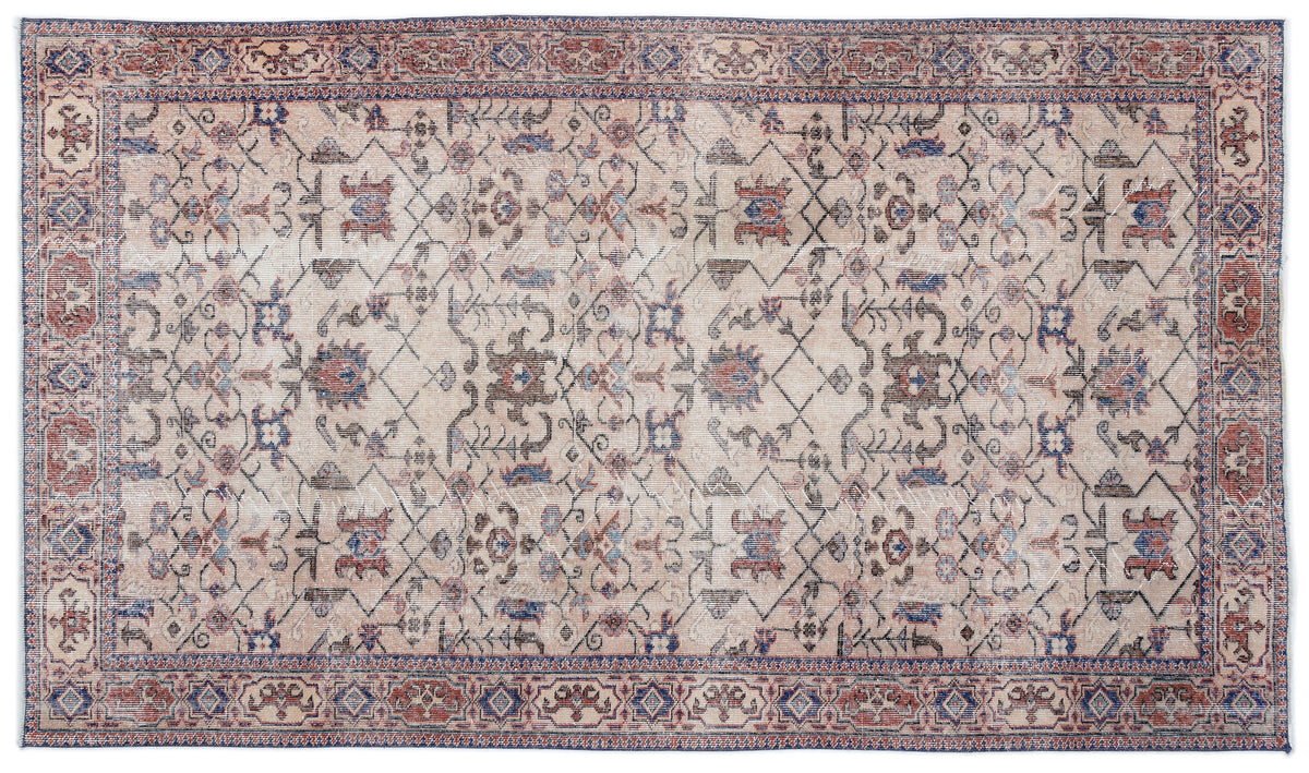 Naturel Over Dyed Vintage Rug 5&#39;7&#39;&#39; x 9&#39;7&#39;&#39; ft 170 x 293 cm