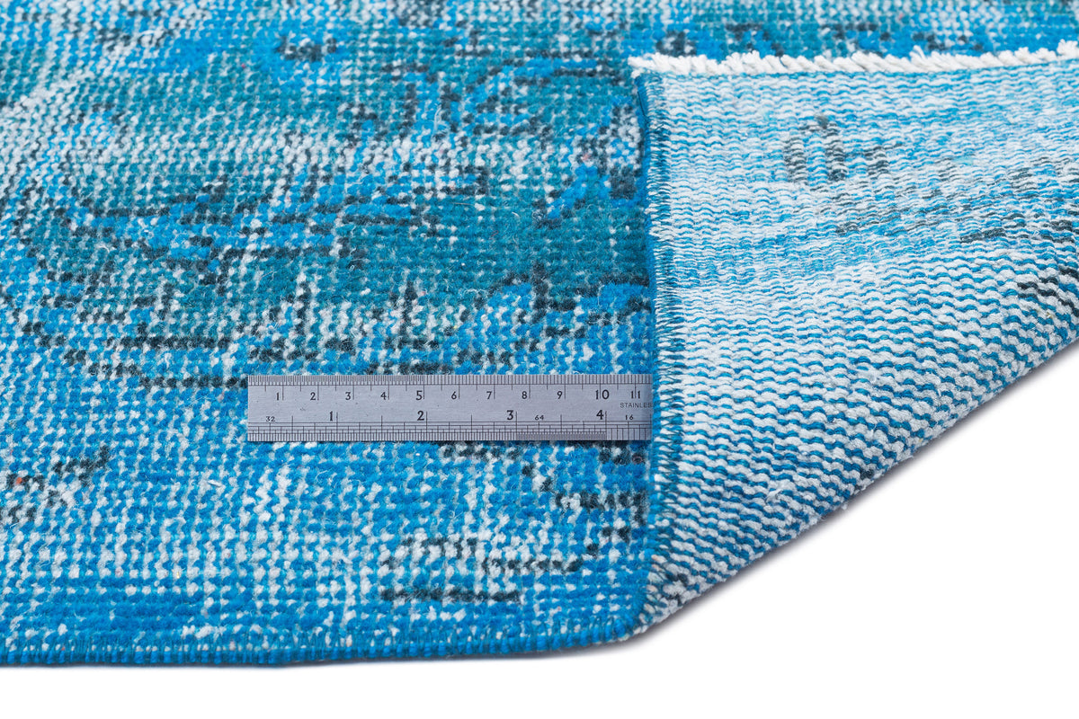 Turquoise  Over Dyed Vintage Rug 5&#39;9&#39;&#39; x 8&#39;8&#39;&#39; ft 176 x 263 cm