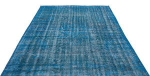 Turquoise  Over Dyed Vintage Rug 5'9'' x 8'8'' ft 176 x 263 cm