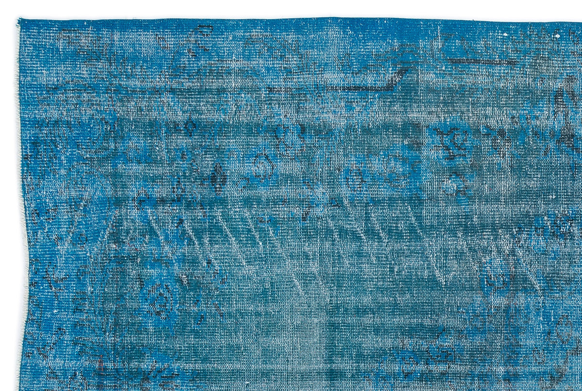 Turquoise  Over Dyed Vintage Rug 5&#39;9&#39;&#39; x 8&#39;8&#39;&#39; ft 176 x 263 cm