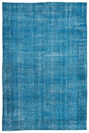 Turquoise  Over Dyed Vintage Rug 7'1'' x 10'4'' ft 215 x 315 cm
