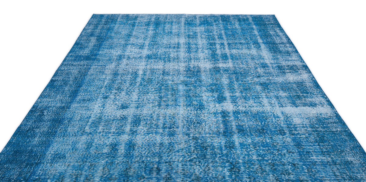 Turquoise  Over Dyed Vintage Rug 7'1'' x 10'6'' ft 216 x 320 cm