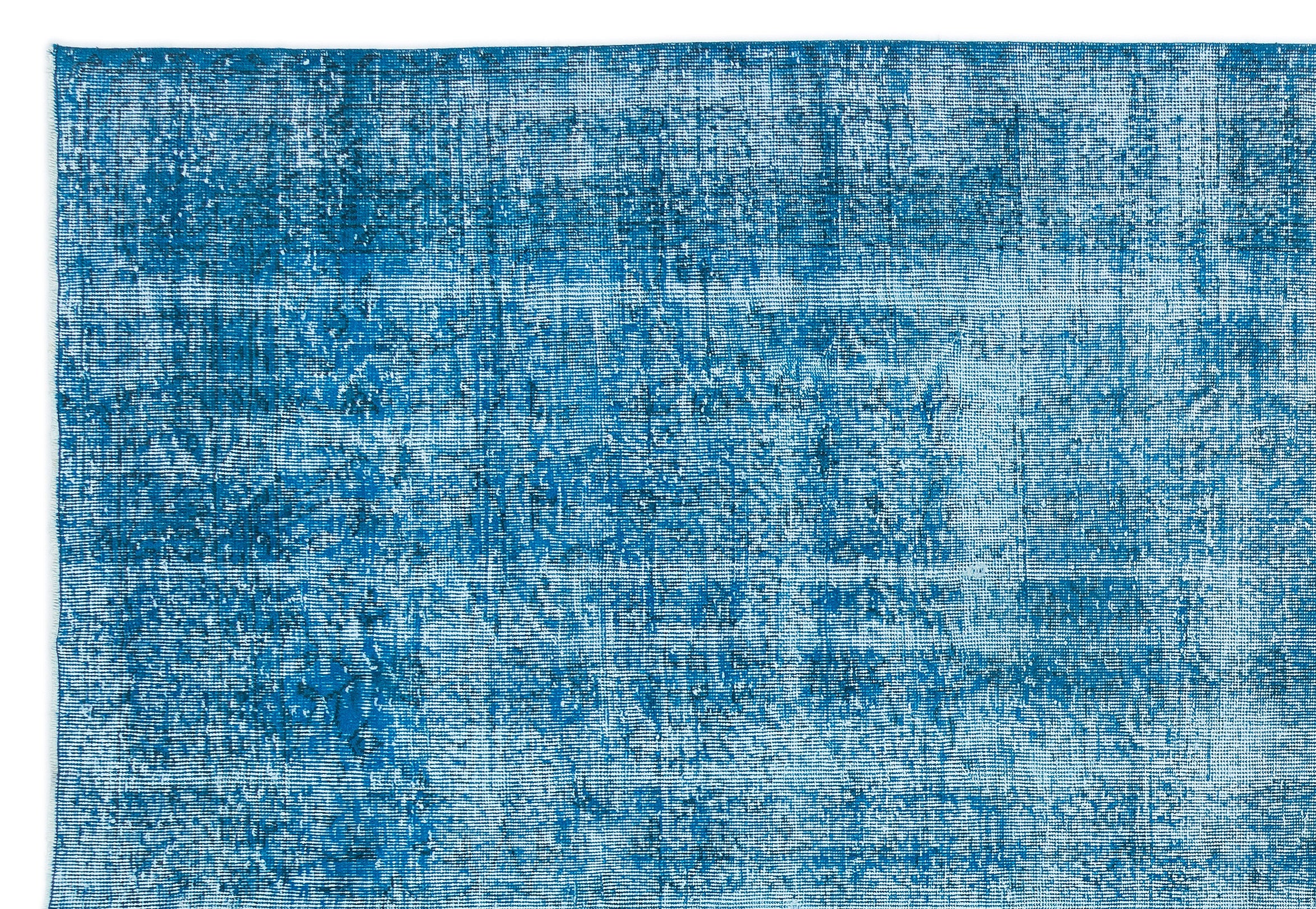 Turquoise  Over Dyed Vintage Rug 7'1'' x 10'6'' ft 216 x 320 cm
