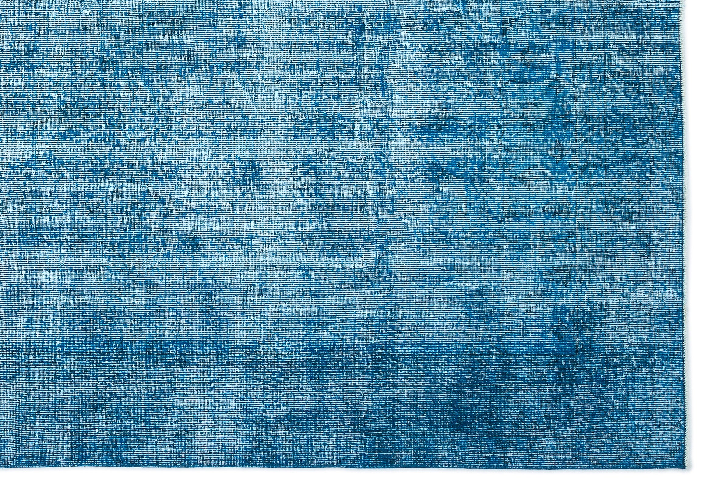 Turquoise  Over Dyed Vintage Rug 7'1'' x 10'6'' ft 216 x 320 cm