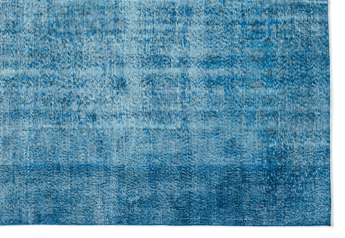 Turquoise  Over Dyed Vintage Rug 7'1'' x 10'6'' ft 216 x 320 cm