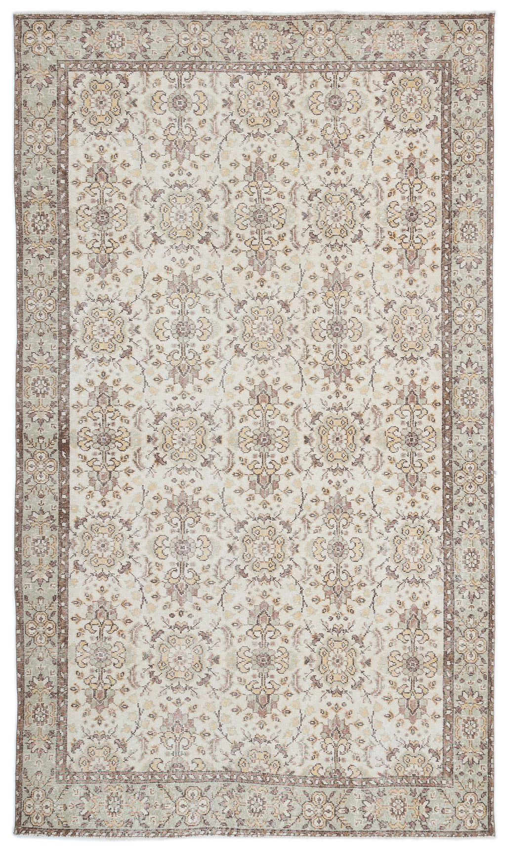 Beige Over Dyed Vintage Rug 5'10'' x 9'11'' ft 179 x 302 cm