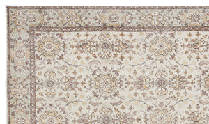 Beige Over Dyed Vintage Rug 5'10'' x 9'11'' ft 179 x 302 cm