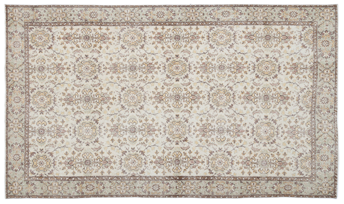 Beige Over Dyed Vintage Rug 5&#39;10&#39;&#39; x 9&#39;11&#39;&#39; ft 179 x 302 cm