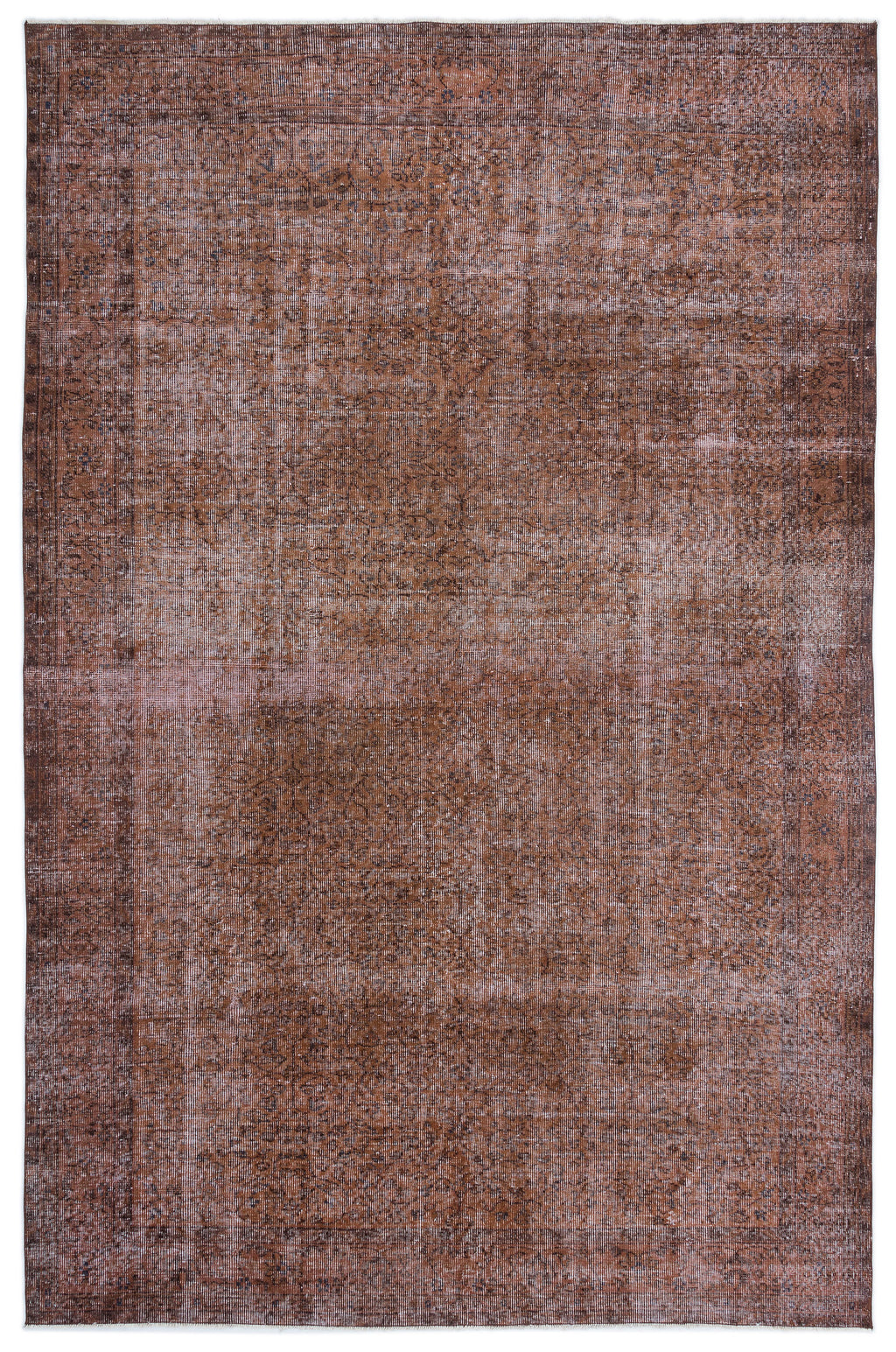 Brown Over Dyed Vintage Rug 6'8'' x 10'4'' ft 202 x 316 cm