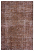 Brown Over Dyed Vintage Rug 6'8'' x 10'4'' ft 202 x 316 cm